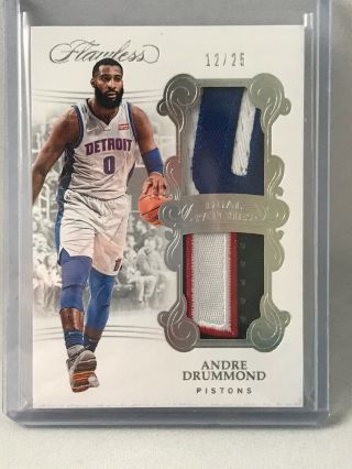 Andre Drummond 2017 - 18 Flawless Dual Patches /25 Rare Detroit Pistons Monster