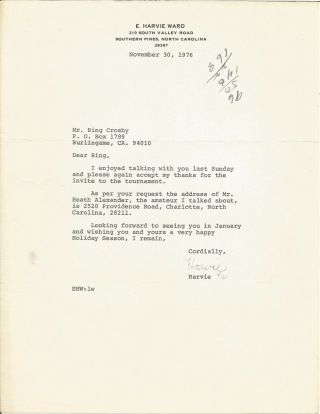 Four (4) Interesting Letters Regarding 1977 Bing Crosby Pro - Am At Pebble Beach
