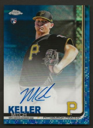 Mitch Keller Pittsburgh 2019 Topps Chrome Blue Wave Refractor Rc Auto Ed/150 (i