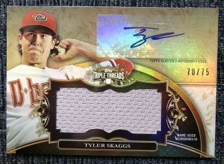 2013 Topps Triple Threads Tyler Skaggs Autograph Jersey Relic Card 70/75