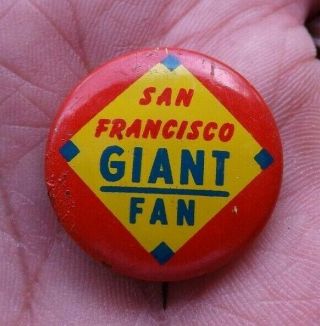 Vintage 1965 Guys Potato Chips San Francisco Giants Baseball Pinback Pin Mlb