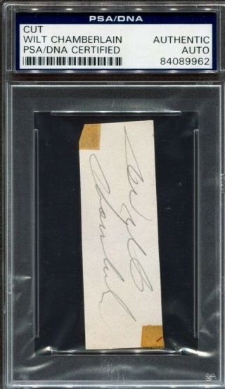 Wilt Chamberlain Autograph Auto Cut Psa Dna Certified Authentic
