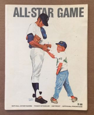 1971 Mlb Baseball All - Star Game Program @ Detroit - Frank Robinson Mvp