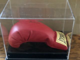 Muhammad Ali Signed Full Size Everlast Boxing Glove With Display Case &