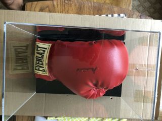 Muhammad Ali Signed Full Size Everlast Boxing Glove With Display Case & 4