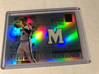 Nolan Ryan 2002 Topps Tribute Milestone Materials Jersey Patch Baseball Card