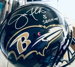 Joe Flacco Signed Autographed Baltimore Ravens Fs Proline Helmet W Insc - Jsa