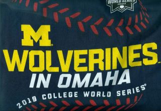 2019 College World Series Cws Michigan Wolverines Blue Large T Shirt
