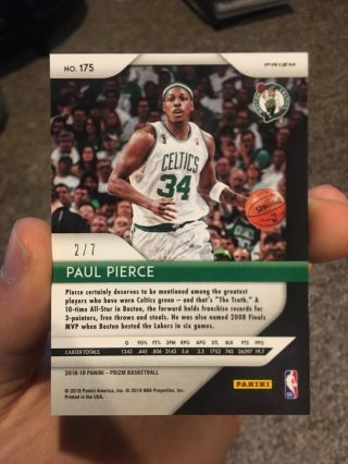 2018 - 19 Prizm Paul Pierce FOTL Blue Shimmer Refractor SSP 2/7 Celtics RARE 2
