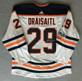 Leon Draisaitl Edmonton Oilers Autographed 2017 - 18 Game - Worn Jersey Loa