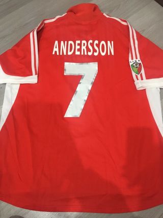 SL Benfica SLB Portugal Match Worn Shirt Jersey Maillot Adidas 7 Andersson Rare 7