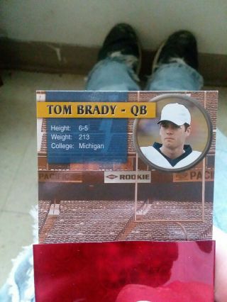 2000 Pacific Tom Brady RC England Patriots 403 Football Card 4