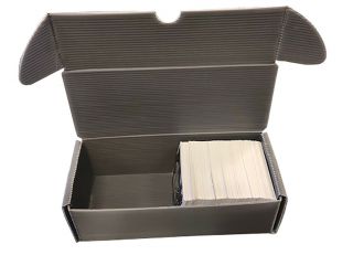 25 Max 500 Count Corrugated Plastic Baseball Trading Card Storage Boxes Gray