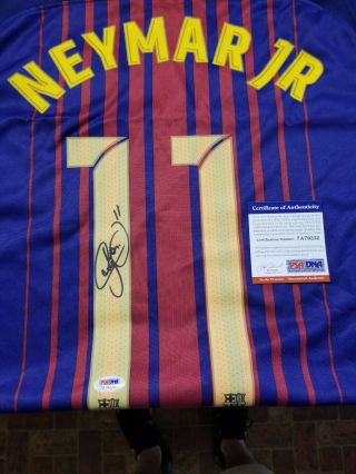 Neymar Jr.  Autographed Nike Jersey With Psa/dna C.  O.  A.