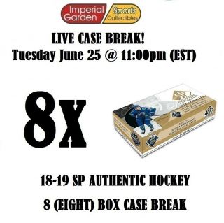 18 - 19 Sp Authentic 8 (eight) Box Case Break 1338 - Buffalo Sabres