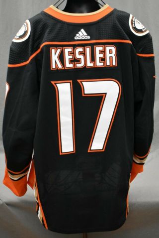 Kesler 17 Anaheim Ducks Game Worn Jersey W/ 2018 - 19 25th Anniv Set Tag Loa