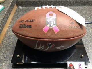 Houston Texans Game Football Signed By Jadeveon Clowney Psa/dna