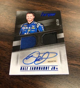 2017 Panini Torque Dale Earnhardt Jr Dual Race Material Autograph Card 7/20