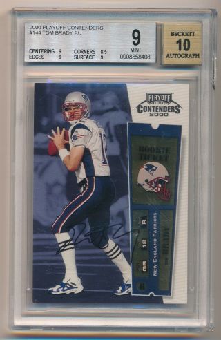 2000 Playoff Contenders Tom Brady Autograph Auto Rc 144 Bgs 9 Holy Grail