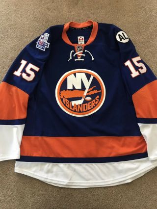 Cal Clutterbuck 2015 - 16 Game Worn Ny Islanders Playoff Jersey - 2 Patches