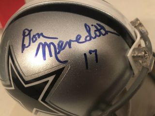Don Meredith 17 Autographed Signed Riddell Mini Helmet Dallas Cowboys