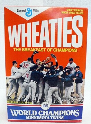 Minnesotan Twins 1987 World Champions Wheaties Box