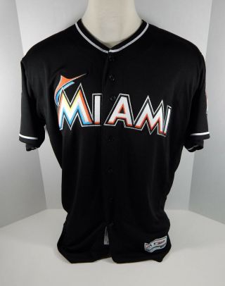 2018 Miami Marlins Blank Authentic Game Issued Black Jersey 25th Patch Size: 46