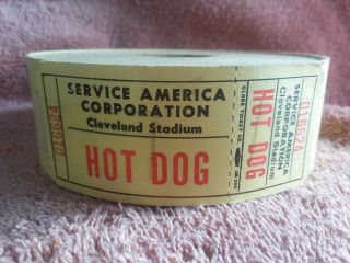 Rare Roll Cleveland Indians Stadium " Hot Dog " Tickets Service America 1950s