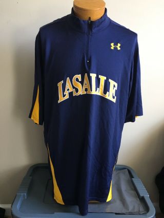 La Salle Explorers Basketball Under Armour 1/4 Zip Warm Up Pullover Men’s Xl