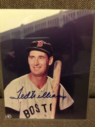 Ted Williams Autographed 8 X 10 Photo Boston Red Sox Hall Of Fame.  406