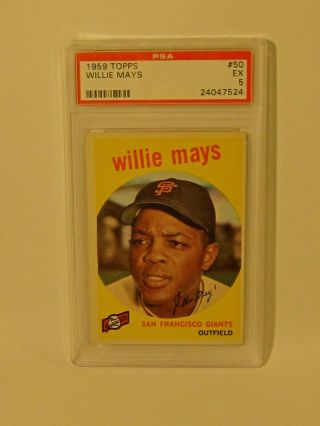 1959 Topps Willie Mays 50 Psa 5 Exmint