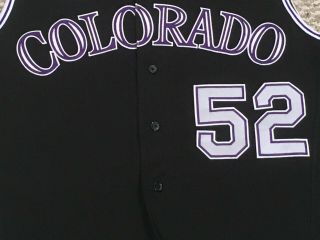 RUSIN size 44 52 2018 Colorado Rockies GAME jersey alt black MLB HOLO 3