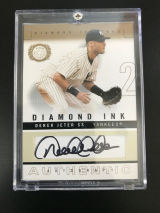 2003 Fleer Patchworks Diamond Ink Dj - Di Derek Jeter York Yankees Autograph