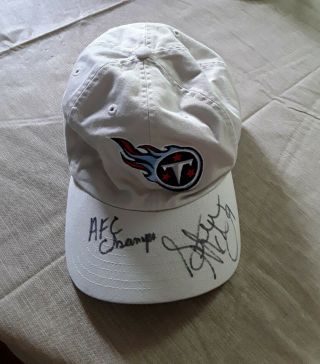 Tennessee Titans Signed Steve Mcnair 9 Afc Champs Signed Cap/hat
