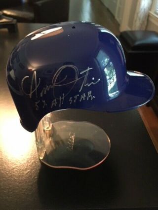 Amos Otis - Signed Mini Helmet Autograph - Kansas City Royals With Stand Auto