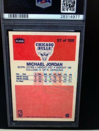 1986 Fleer Michael Jordan PSA 9 2