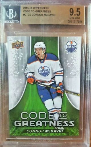 2015 - 16 Ud Code To Greatness Connor Mcdavid Rookie Bgs 9.  5 Gem