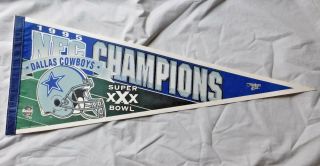 Nfl Vintage Dallas Cowboys Full Size Pennant Nfc Champions Bowl Xxx