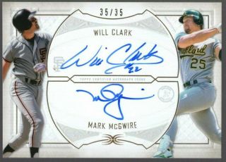 Will Clark Mark Mcgwire 2019 Topps Definitive Dual On Card Auto 35/35 Last One