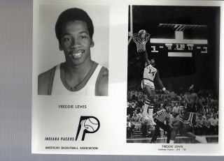 Indiana Pacers Freddie Lewis Team Issue 8x10 Photo - Aba - Arizona State Univ
