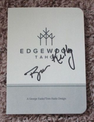 Brian Kelly Autographed Edgewood Tahoe Golf Scorecard - Notre Dame