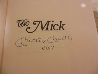 Mickey Mantle Autograph Hard Back Book " The Mick " Autograph W 7 Jsa Loa