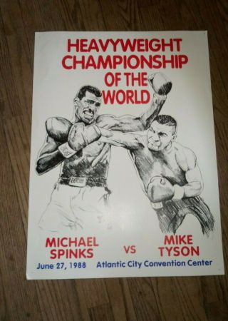 Spinks Vs Tyson Atlantic City Convention Center June 27,  1988 Boxing Poster Rhtf