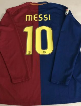 Nike Fit 2008/09 Fc Barcelona 10 Messi Long Sleeve Jersey Size Large