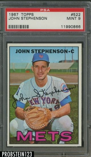 1967 Topps 522 John Stephenson York Mets Psa 9