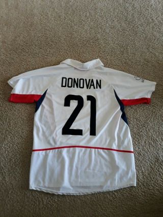 2002 World Cup Nike Usa Soccer Jersey Landon Donovan 21 White Mens Xl