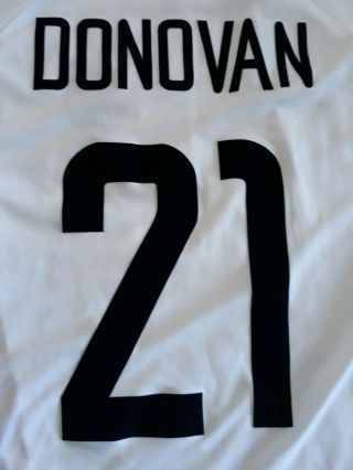 2002 world Cup Nike Usa soccer Jersey Landon Donovan 21 White Mens XL 2
