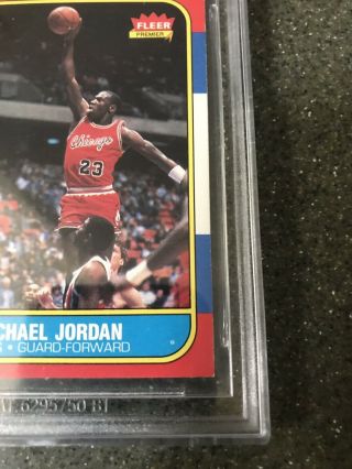 1986 Fleer Basketball 57 Michael Jordan RC Rookie HOF BGS 8 NMMT 5