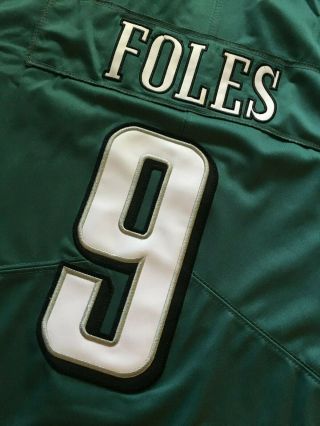 Nick Foles Green All - Stitched Philadelphia Eagles Bowl Vii Jersey 9 Large