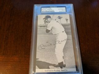 Mickey Mantle Signed Autographed Photo Postcard Psa Dna